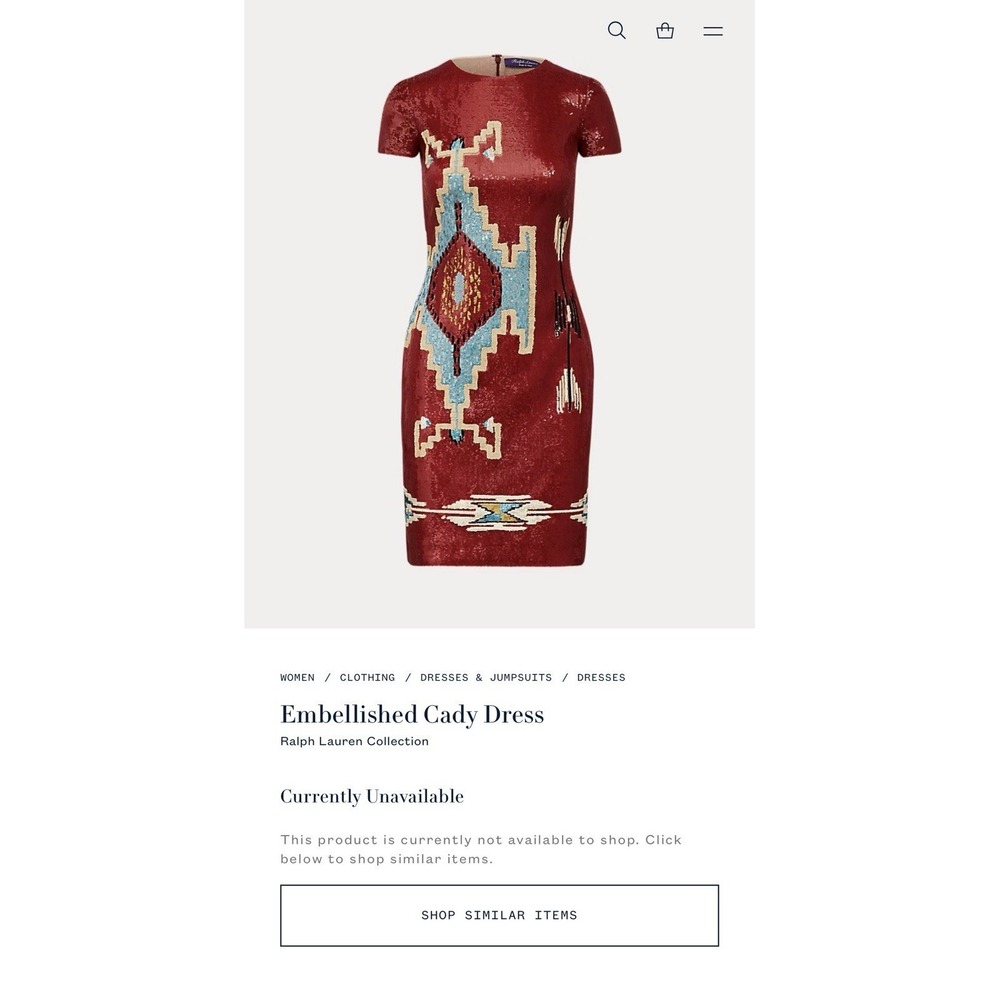 Ralph Lauren Purple Label Red Sequin Southwestern Sheath Dress 8 NWT $6700 RARE - Picture 2 of 15